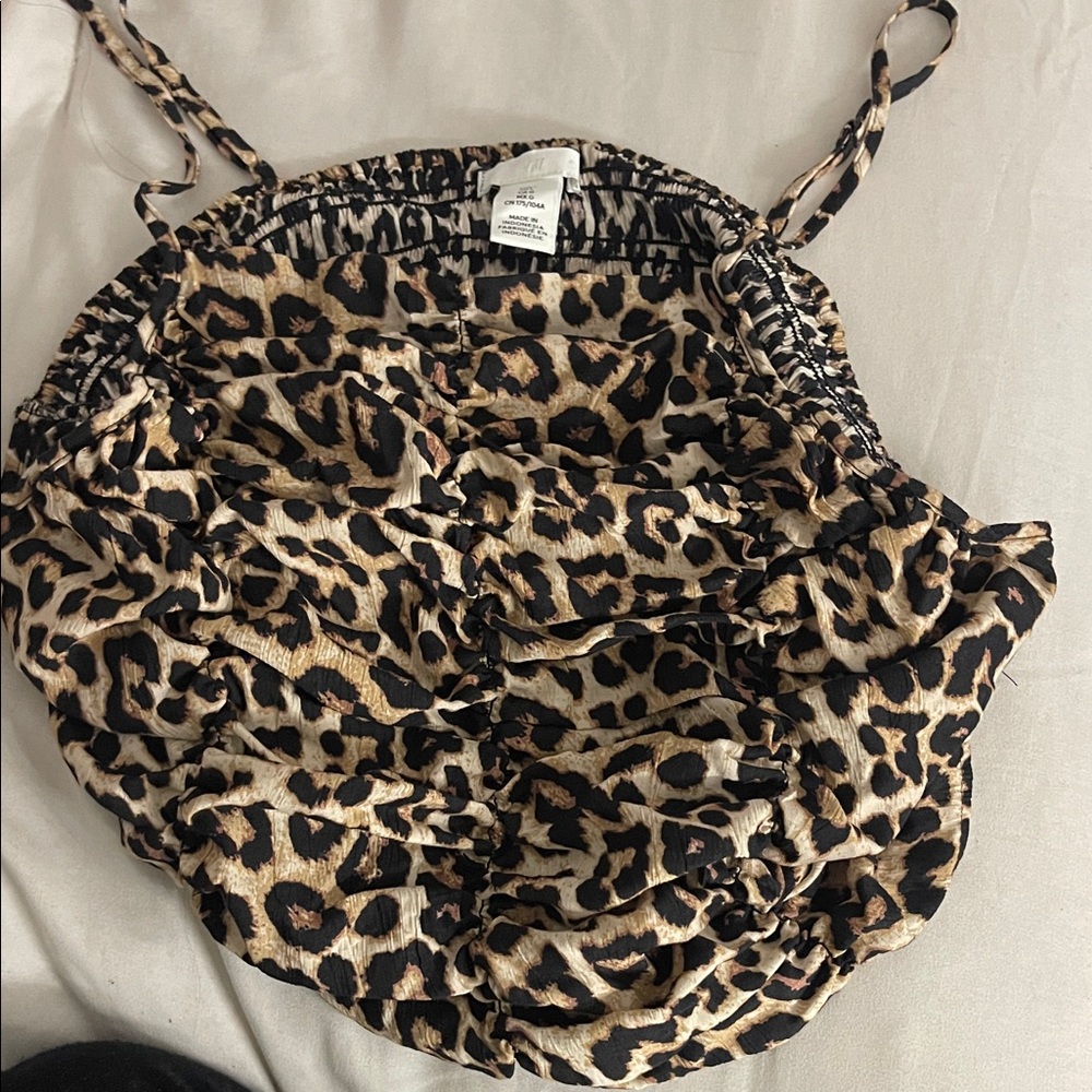 H&M Animal Print Ruched Camisole